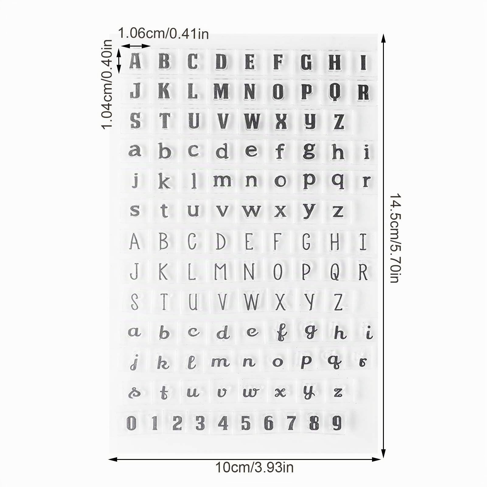 Timbro in Silicone Trasparente Alfabeto Lettere Numeri PVC Set per Craft Scrapbooking
