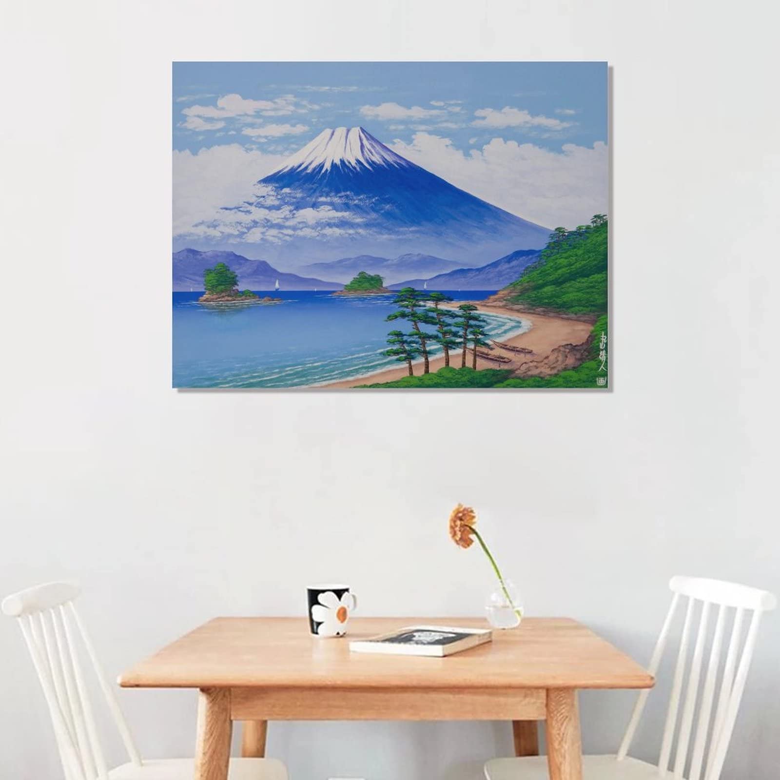 Amazon.co.jp: 絵画 富士山油絵インテリア 絵画 リアルな風景