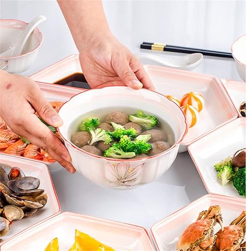 Miniatura 7 de ZHUHW - Juego de vajilla combinada cuencos de sopa y platos de cerámica para el hogar