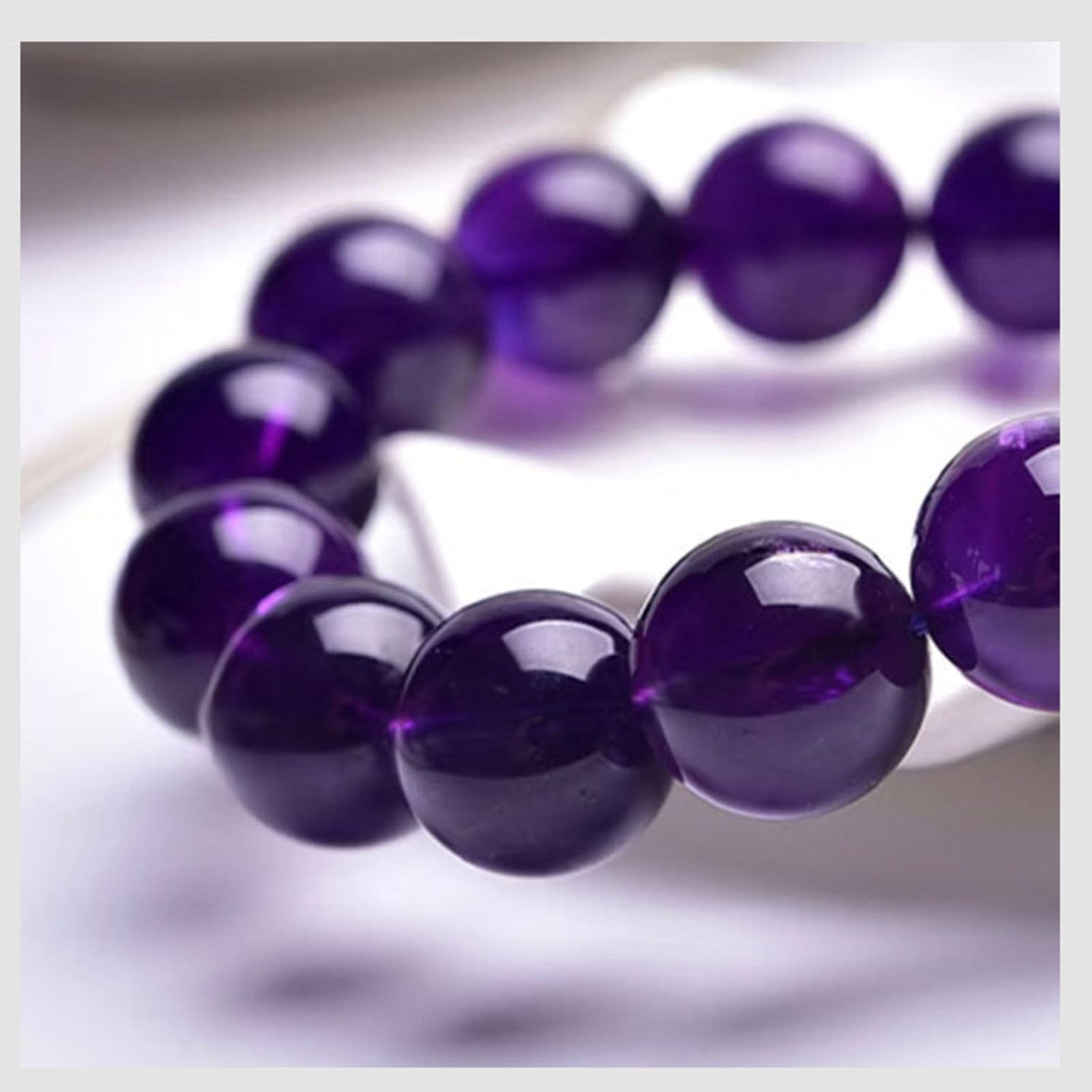 Bracciale con Ametista Naturale Fatto a Mano, Amore Amicizia Protezione Pietra di Cristallo Braccialetti con Ametista Spirituale, Affari Denaro Ricchezza Prosperità Buona Fortuna,2a,10MM