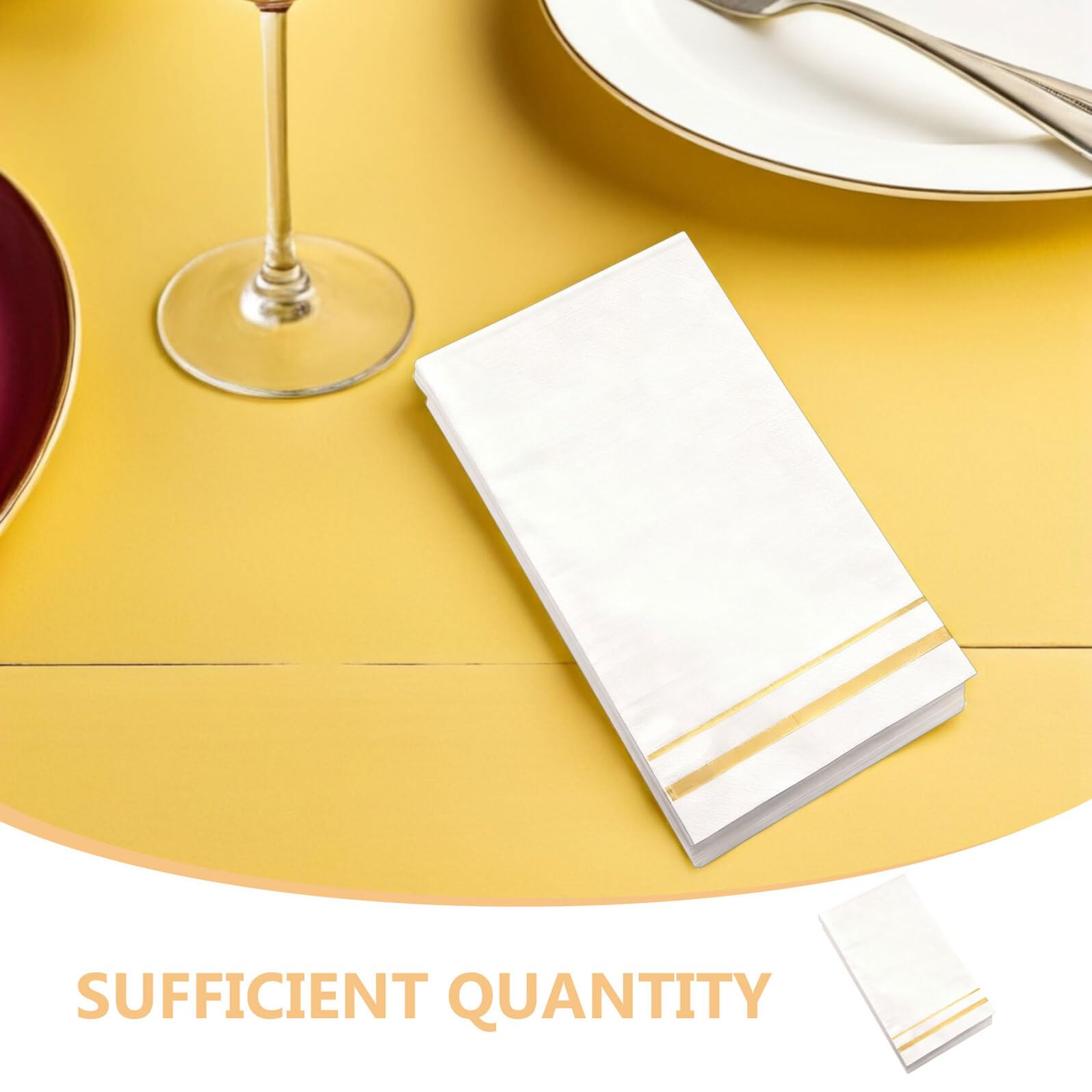 100 Piezas Servilletas de Papel con Dorado para Fiestas Servilletas de Color Claro para Bodas para Banquetes Cenas Festivas y Despedidas de Soltera