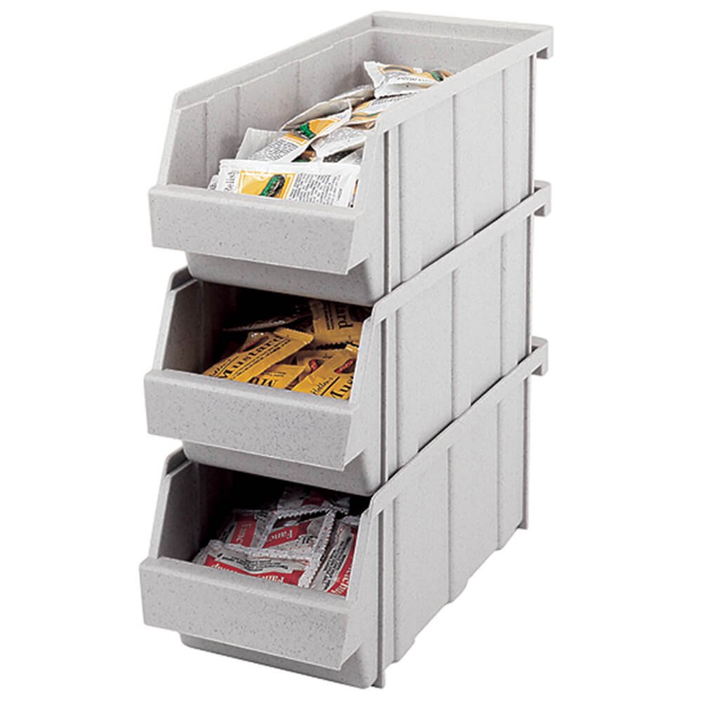 Cambro Condiment Holder Bins, No Rack, 12PK Speckled Gray 5412CBP-480