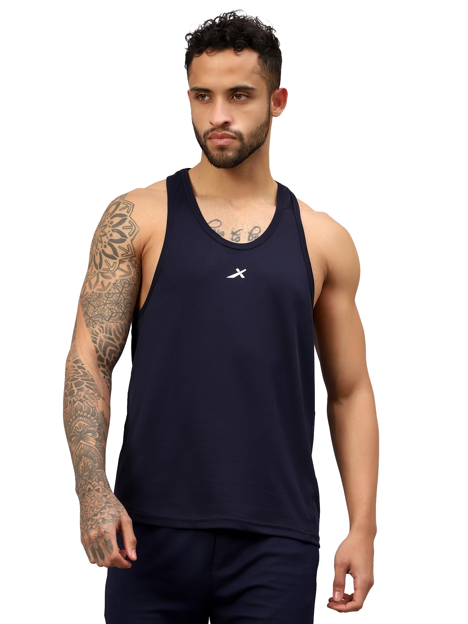 Men's Quick Dry Gym & Casual or Beach Wear Regular Fit Innerwear Sleeveless Vest|Solid Stylish Round Neck Running & Fitness Workout Tank Top Sando Tee Shirt + Extended Length for Easy Tuck-image-36