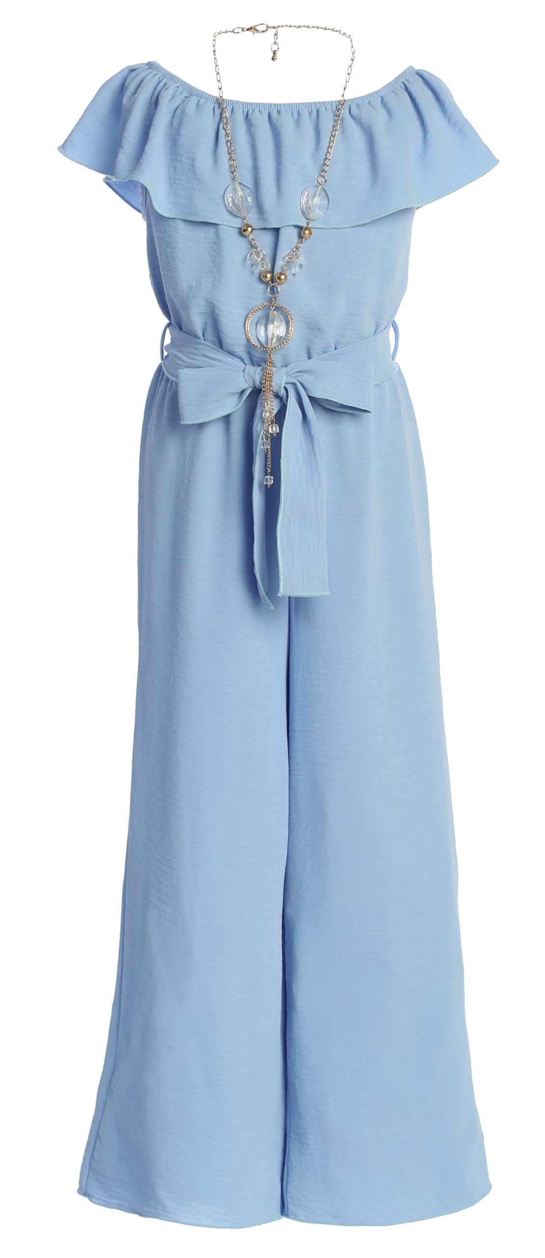 iGirlDress Girls Wide Leg Off Shoulder Elegant High Waist Rompers Palazzo Pants Trousers Jumpsuits USA 4-14