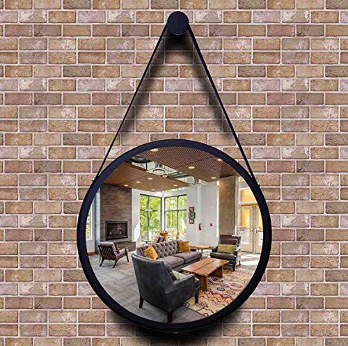 Espelho Adnet 50cm Redondo preto alça preto