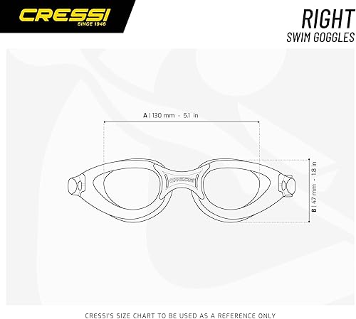Miniatura 5 de Cressi - Gafas de natación para adultos con lentes curvadas para visión amplia, hechas en Italia