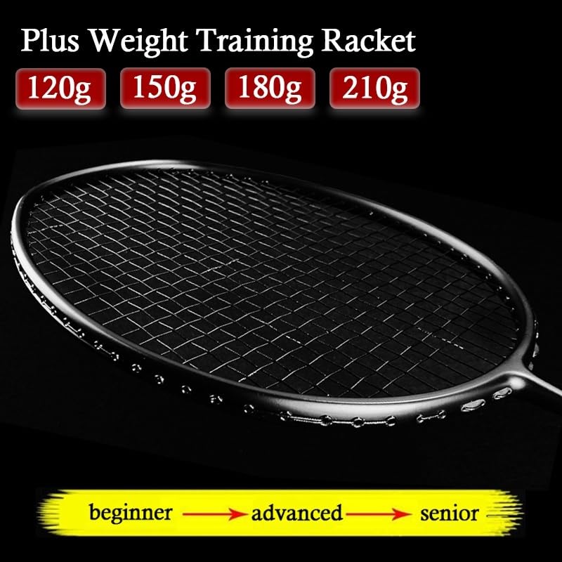 Badminton Set Raqueta de bádminton Fibra Carbono 26 a 34 Libras, 120 g, 150, 180 y 210, for Entrenamiento Fuerza Profesional