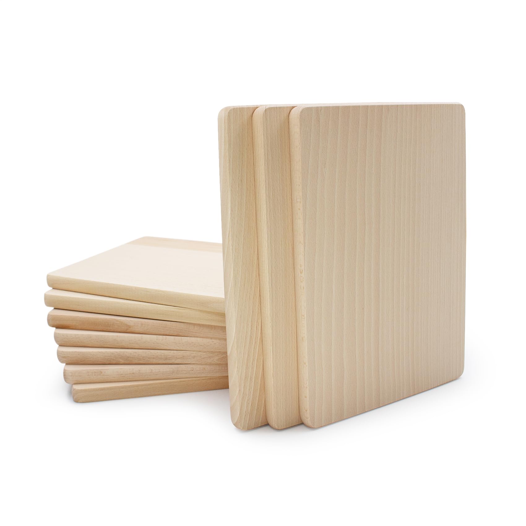 VmG-Store Frühstücksbrettchen Buche 30x22cm Holzbretter roh Schneidebrett massives Buchenholz eckiges Brotzeitbrett aus Naturholz Küchenbrett (20, Groß)