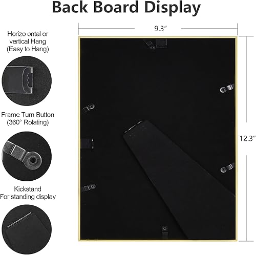 Miniatura 9 de Juego de 4 portarretratos de 8 x 10 pulgadas, marco de fotos de aluminio fino cepillado simple negro mate para fotos de 6 x 8 y 5 x 7 pulgadas con