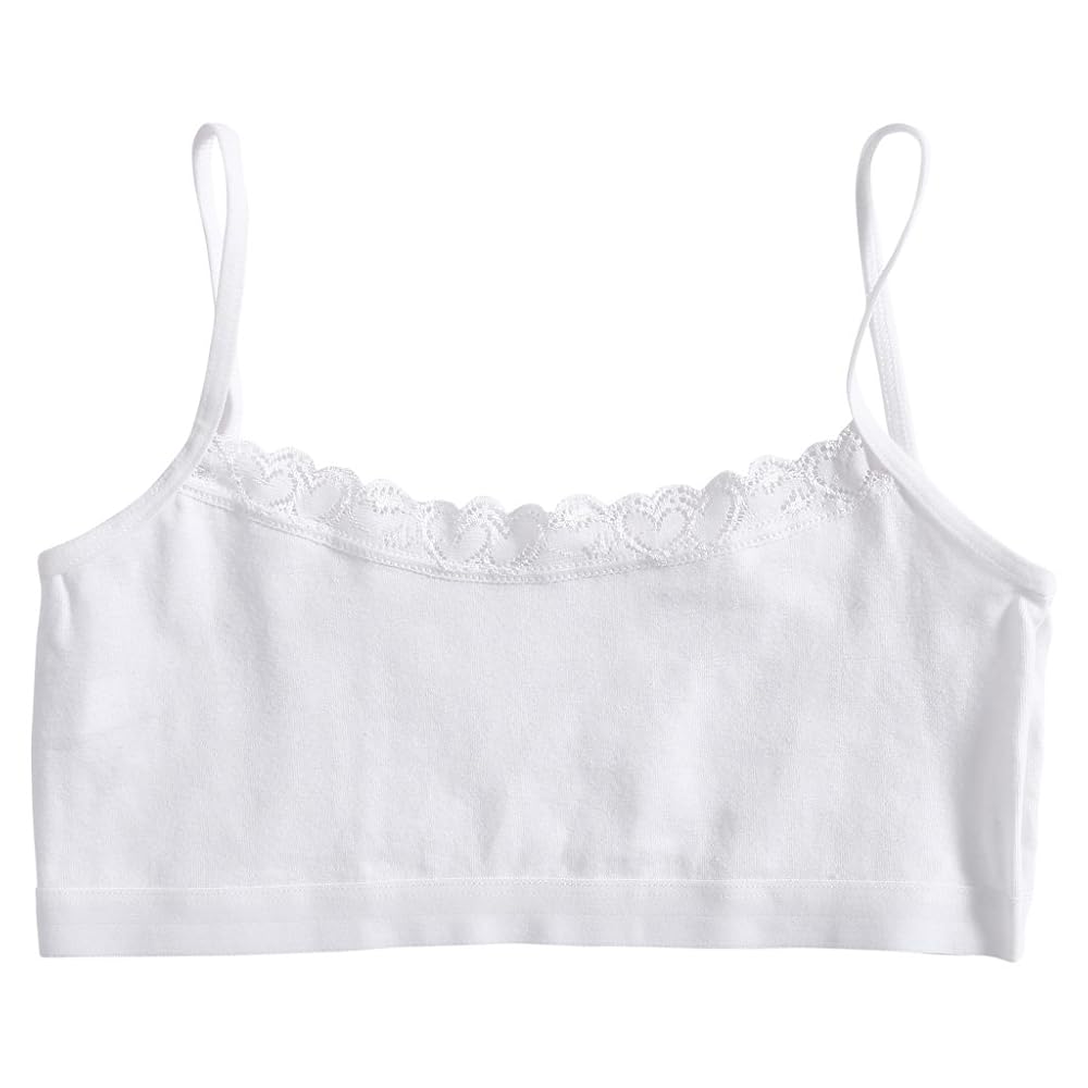 Sayletre 8-14 Years Young Girls' Cotton Blend Sports Training Bras Puberty Children Soft Breathable Underwear Teenage Kids Crop Vest Tops Clothing