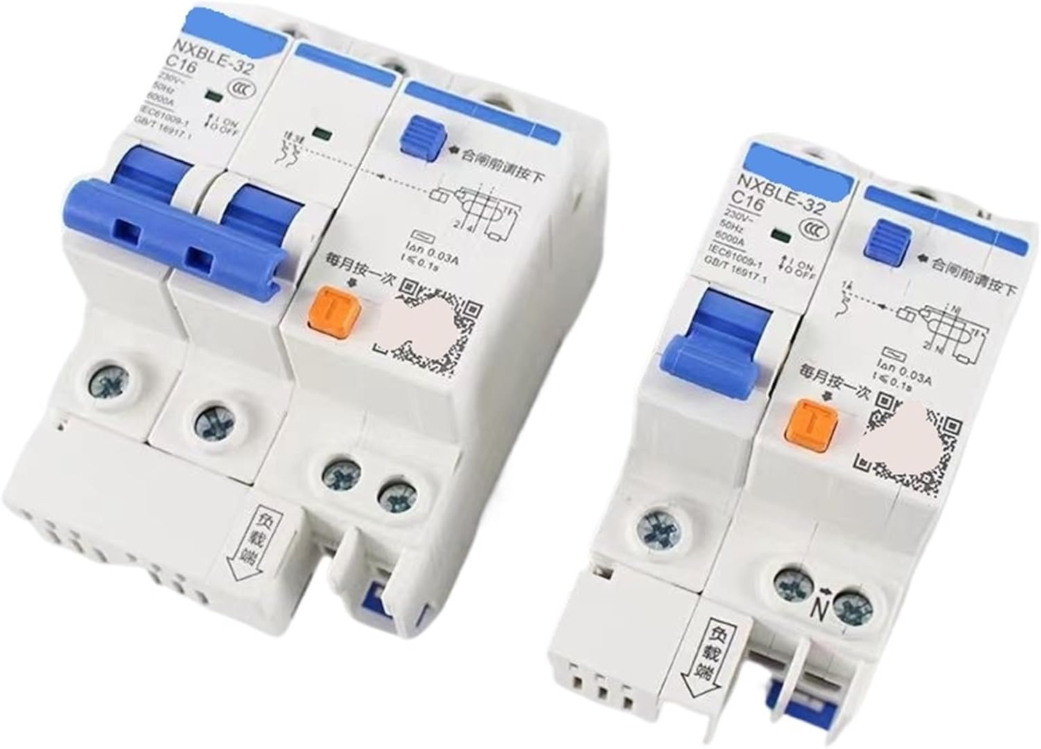 50MA 0.-5A RCBO Residual Current Operated Circuit Breaker Thermal Magnetic Switch NXBLE-63 NXBLE-125 32A 63A 125A(1P N,40A)