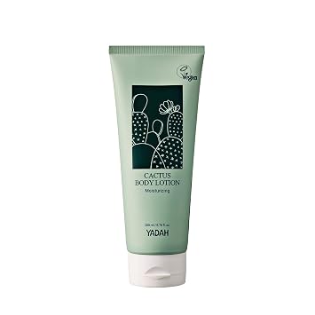 YADAH Cactus Body Lotion 6.76fl.oz. 69.58% of Cactus instead of Water, Vegan Paraben Free Non Sticky Moisturizing Emulsion for Dry Sensitive Skin