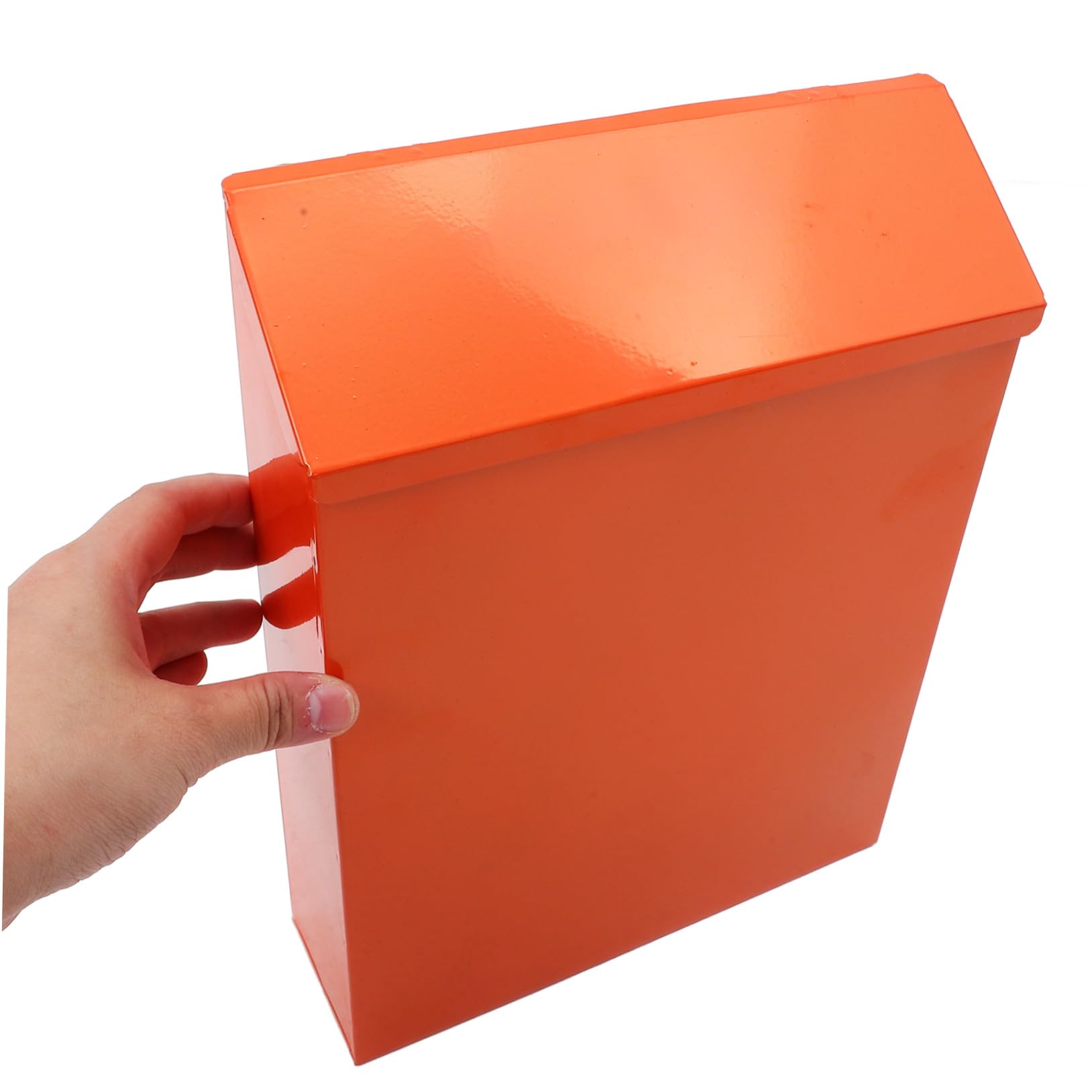 Cassetta Postale Stile Rustico da Parete Arancione in Ferro | Chiusura Lucchetto, Resistente alle Intemperie, Box Decorativo per Posta Vano Raccolta