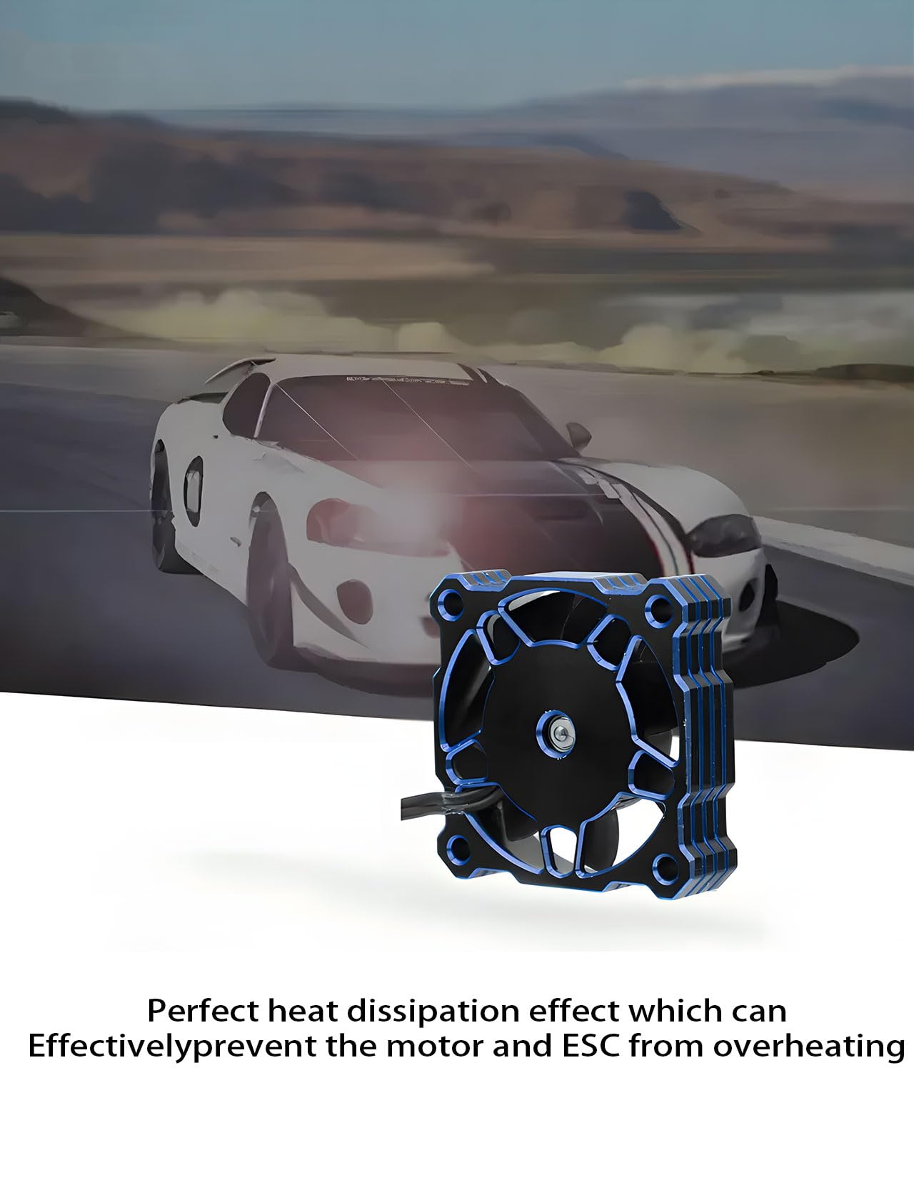 Dissipatore Di Calore Del Motore Raffreddamento Del Motore Elettrico Ad Alta Velocità 40x40mm 16000rpm 5v‑9v Fit For 1/10 1/8 1/12 Rc (Blu) (Blu)