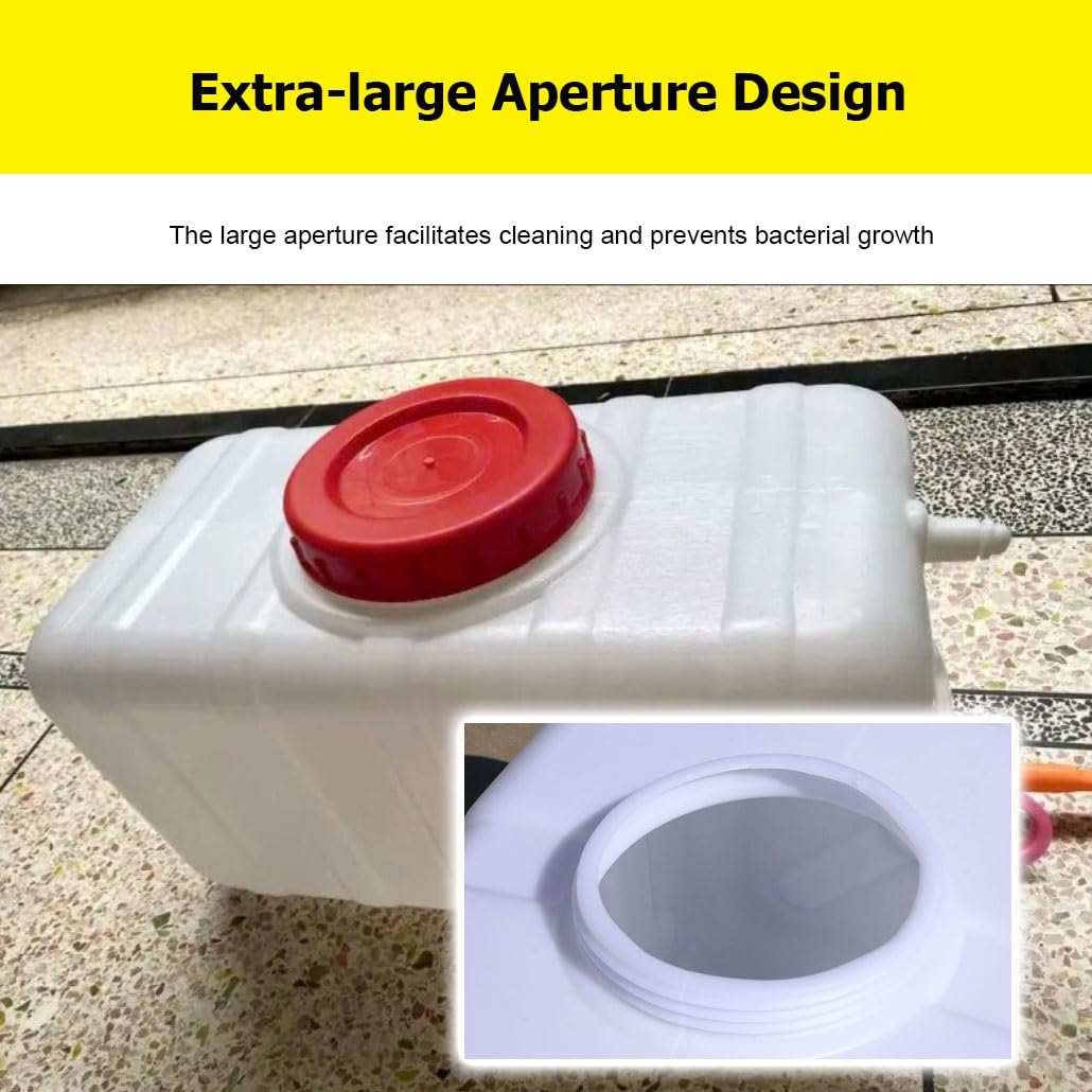 Tanica Acqua con Rubinetto – Serbatoio Acqua Piovana e Potabile in Plastica HDPE Alimentare, Contenitore con Coperchio a Vite per Esterno, Camper, Orto, Uso Agricolo(White,150L/39.6gal)