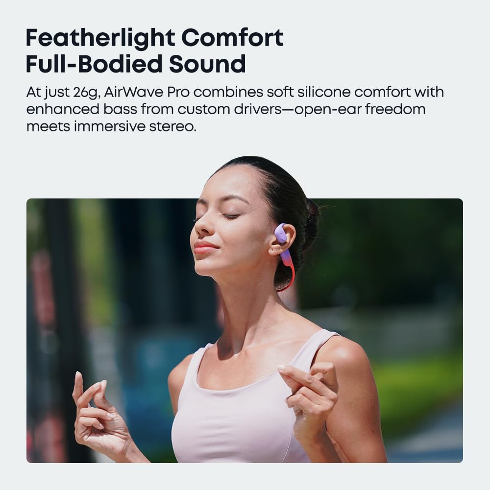 Langsdom AirWave Pro Running Headphones - Lightweight Comfort 32GB MP3 - Dettaglio