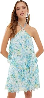 ترنديول فستان قصير مكشكش ومبطن من التول للنساء متعدد الالوان من ايه لاين TPRSS25EL00178