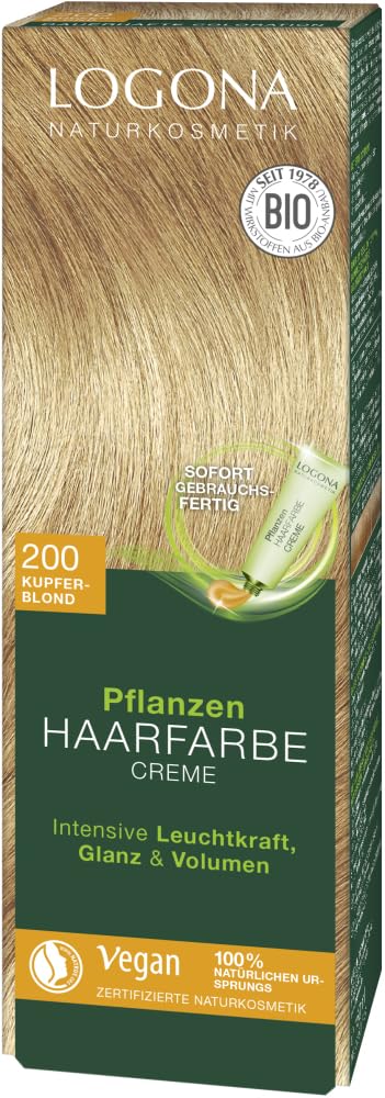 Pflanzen Haarfarbe Creme 200 kupferblond 6 x 150 ml
