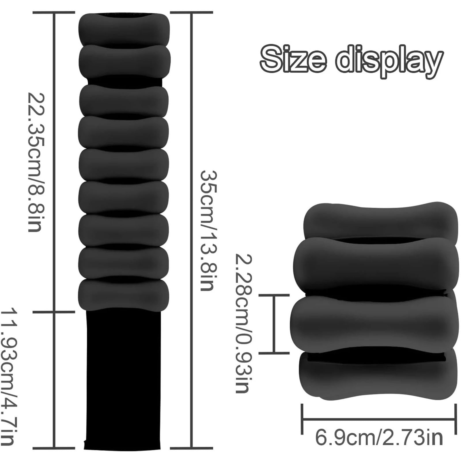 Cavigliere Pesi Braccialetto portante da 2 libbre for bodybuilding, indossabile da polso e caviglia, in silicone, for allenamento con pesi