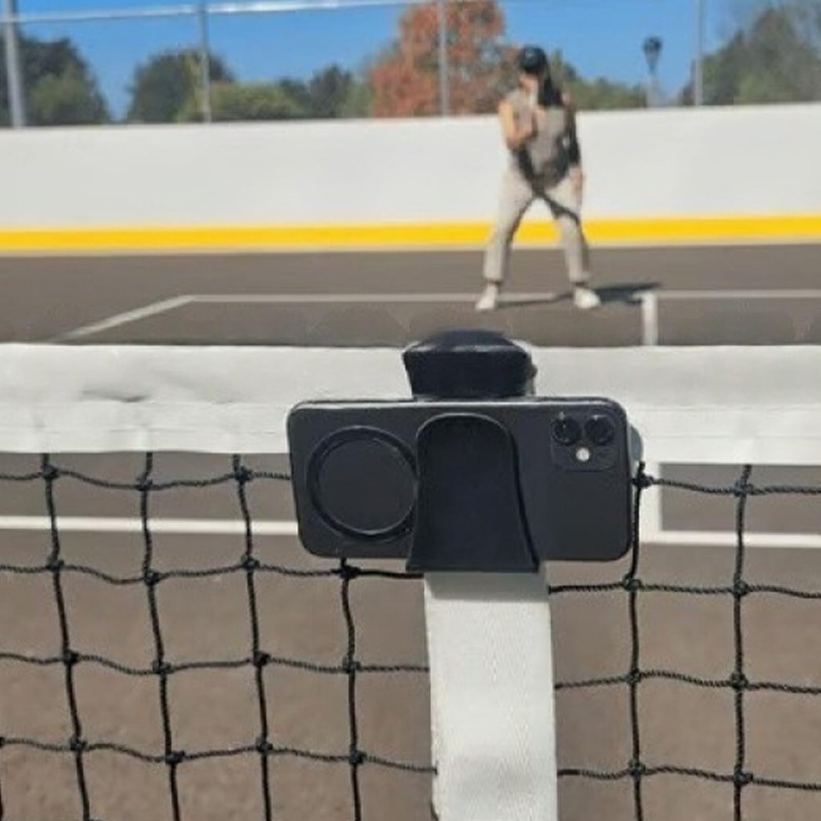 Supporto per cellulare per recinzioni, supporto per la visione della racchetta, supporto per smartphone per rete da palla, per palestra, sport, esercizi, fitness, tennis, pickleball