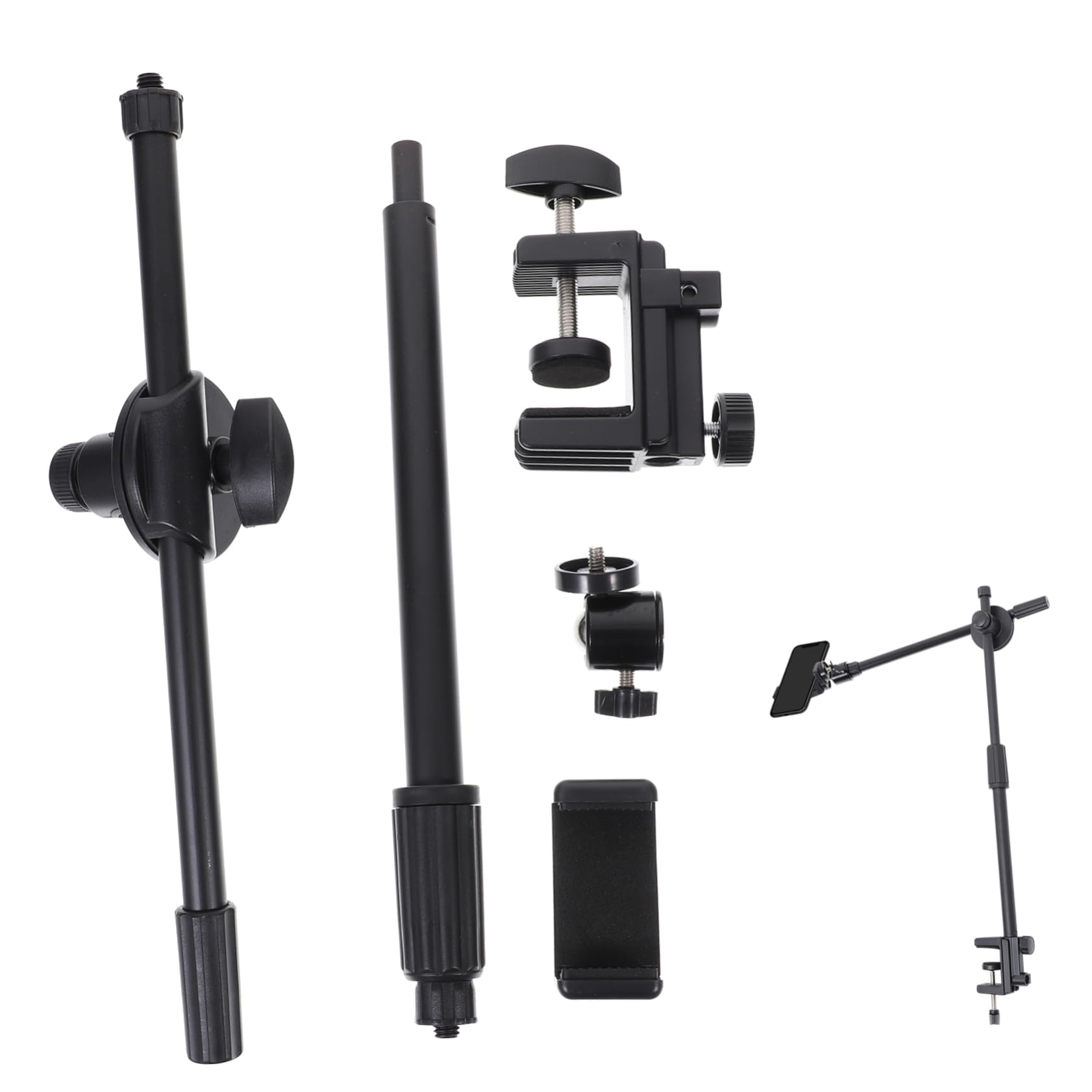 Support Téléphone Flexible Bras Articulé Long en Abs et Métal, Mains pour Bureau et Table, Accessoire Pratique Noir pour Smartphone