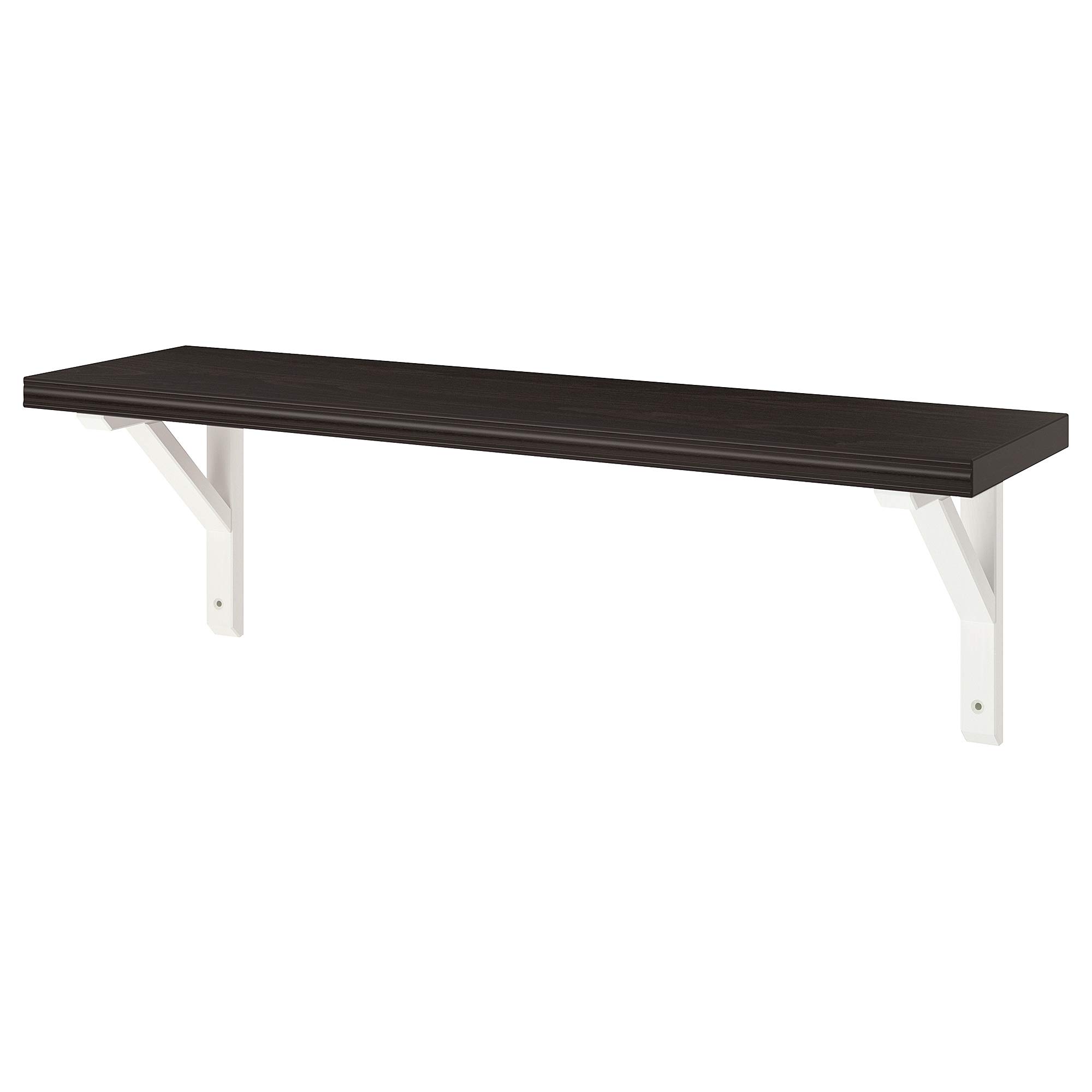 Étagère murale bicolore BERGSHULT SANDSHULT marron noir et blanc avec support bois