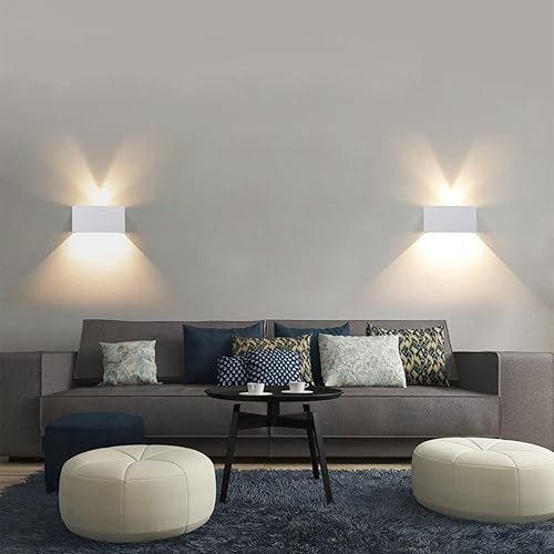 Miniatura 5 de Kawell Lámpara de pared moderna de 12 W, lámpara de pared LED de ángulo de haz ajustable, lámpara de pared de aluminio para interiores y exteriores,