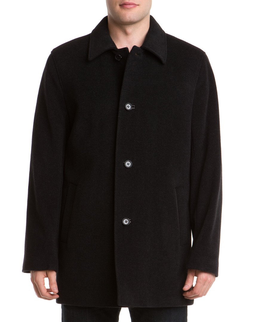 Photo 1 of Cole Haan Men's Wool Cashmere Button Front Topper, Charcoal, X-Large