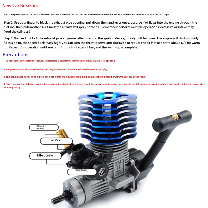 Amazon.com : VX18 Nitro Methanol Vertex Engine for 1/10 HSP Atomic