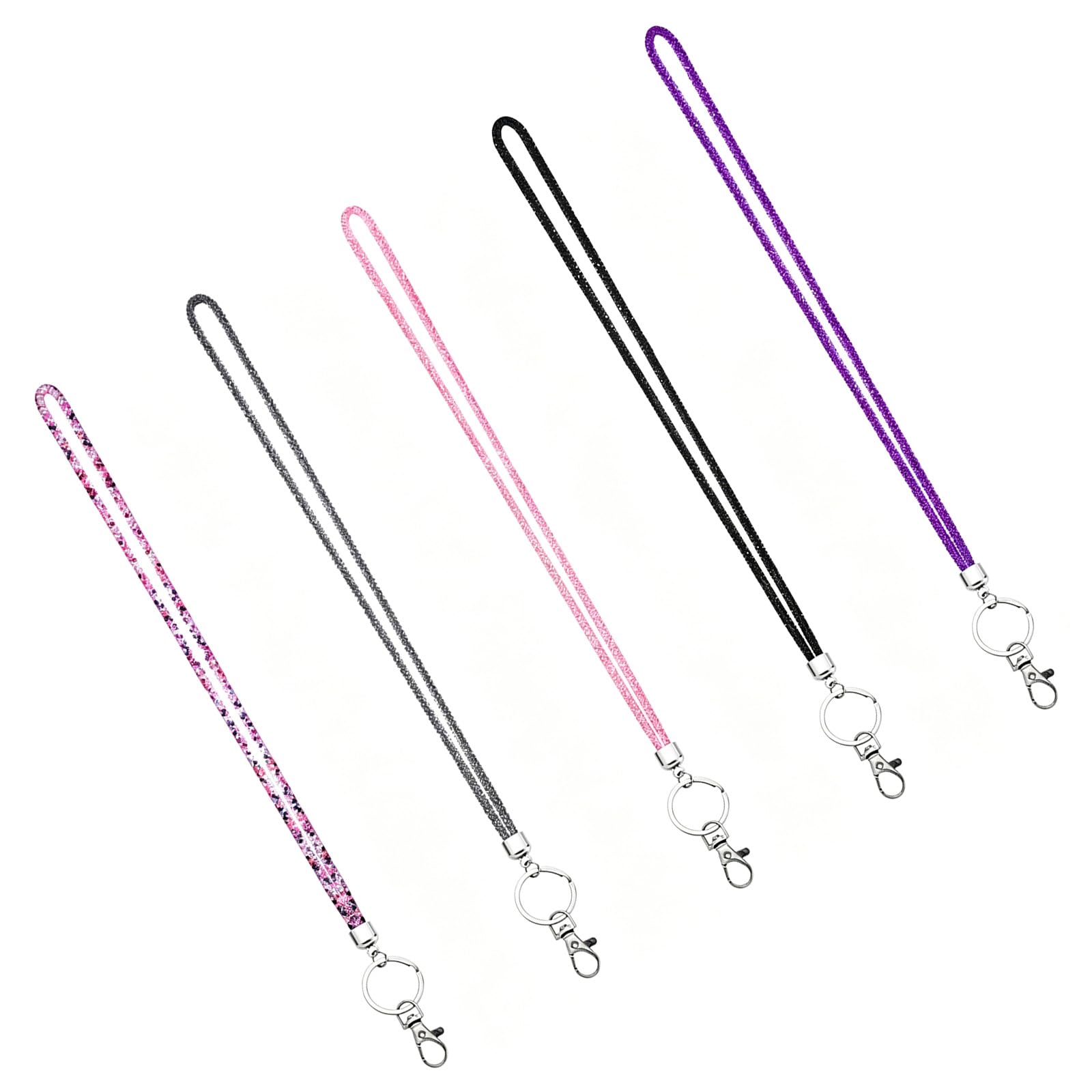 WAGHAVEN Rhinestones Keychains Neck Strap Lanyards Name Card Holder Lanyard for Information Badges Holder and Keychains Information Card Neck Strap