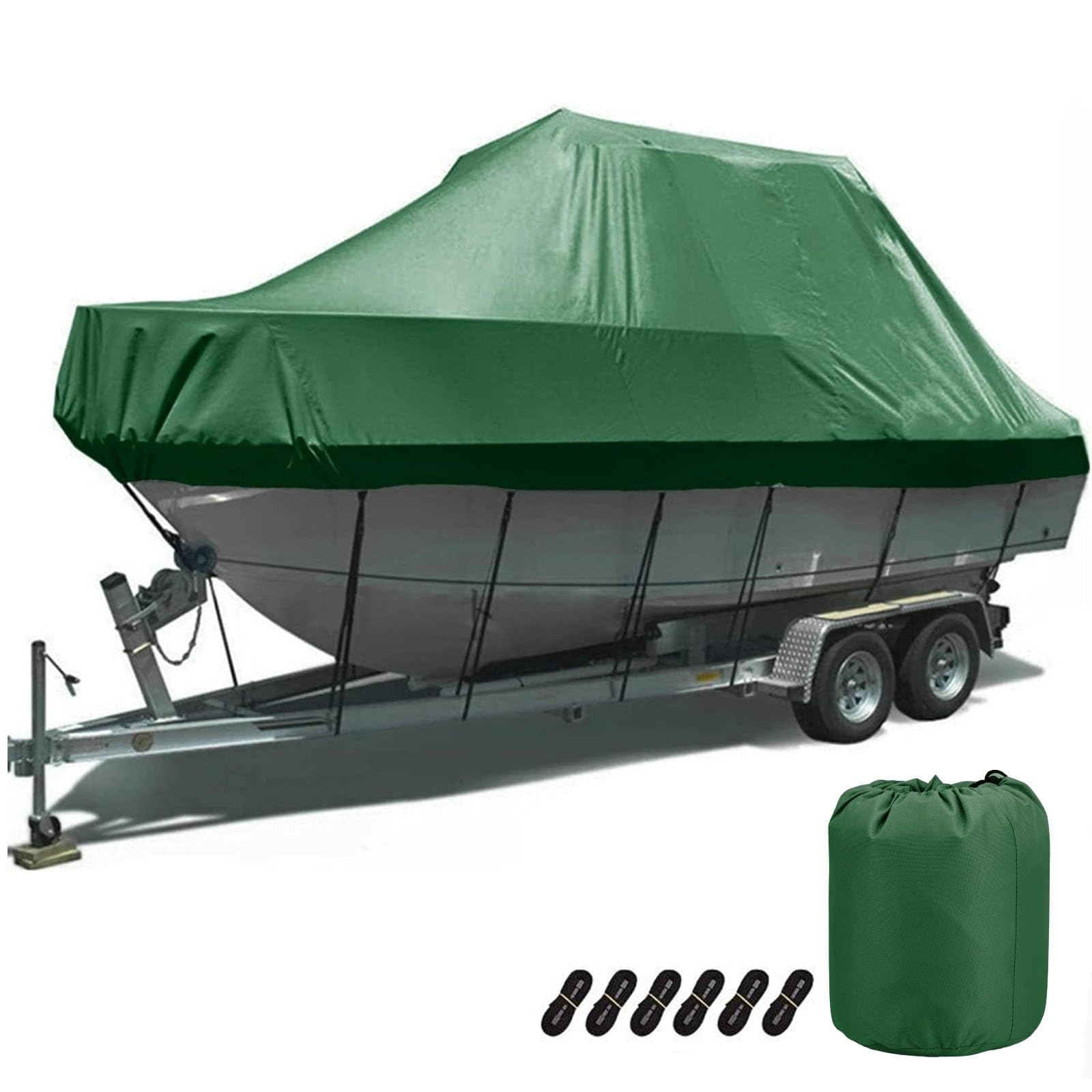 Telo per Copertura Barca,Copertura Barca Copri Barca 600D Oxford Telo Impermeabile per Barche Coperture per Consolle Centrale per Barche Compatibile con V-Hull(Size:17to19FT: 600x230cm)