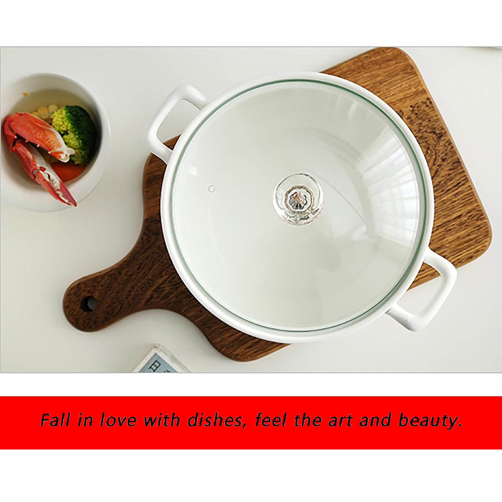 Porzellan Suppe Schüssel Suppe Tureen mit Glasdeckel und Löffel für Küche Tisch servieren (3L)