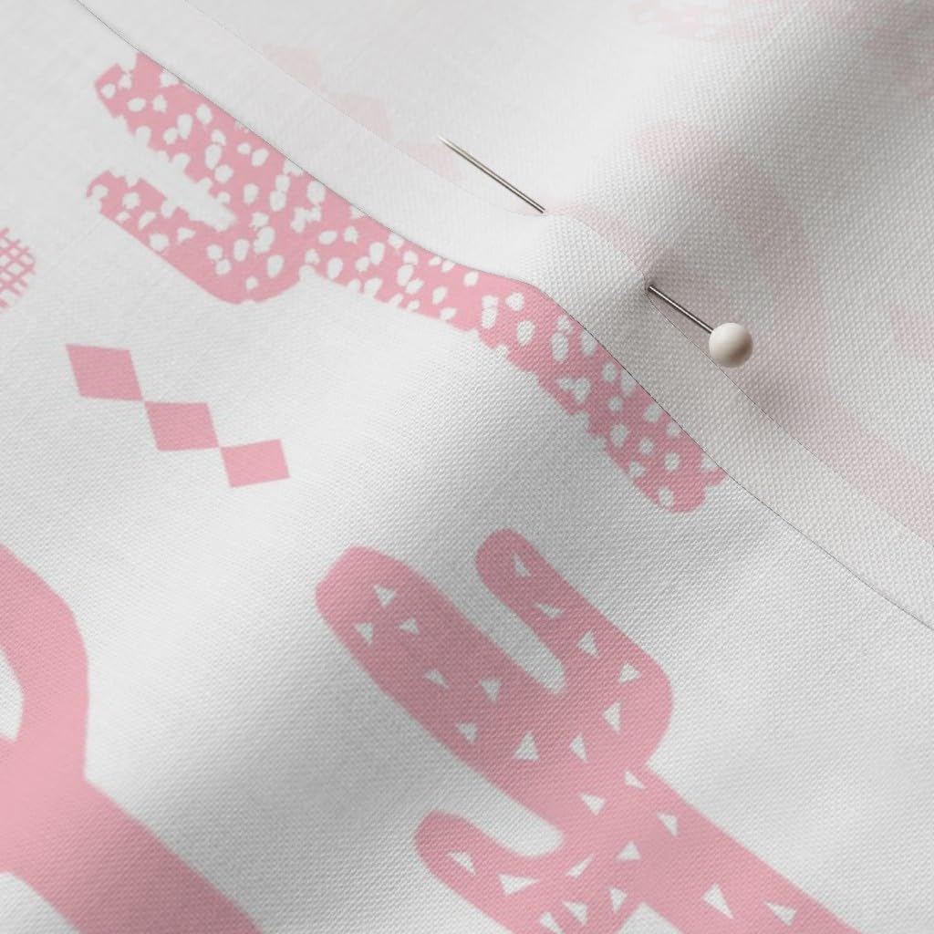 Spoonflower Fabric - Cactus Pink Girls Sweet Nursery Southwest Cacti Printed on Petal Signature Cotton Fabric Fat Quarter - Sewing Quilting Apparel Crafts Decor