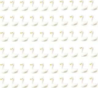 Mini Goose, 60PCS Mini Porch Goose Figurines, Desk Decor Classroom Goose Statue, DIY Fairy Garden Craft Miniature Geese Ornaments, Small Goose Figurine for Cake Decorating