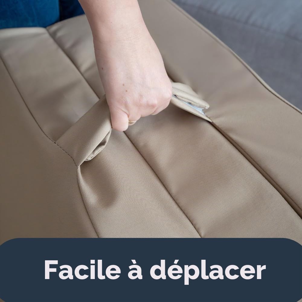 Matelas imperméable Pliable 3 pièces, Matelas de Camping, Matelas d'invités, Matelas de Sol, Matelas de Voyage, 60 x 200 x 10 cm (Beige)