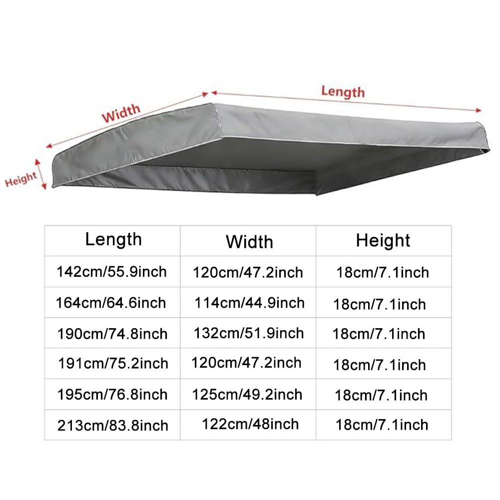Toit de Remplacement pour Balançoire Extérieur, 2 3 Places Canopée pour Balancelle de Jardin Imperméable Anti-UV pour Terrasse Balcon(Beige,195x125x18cm/77x49x7in)