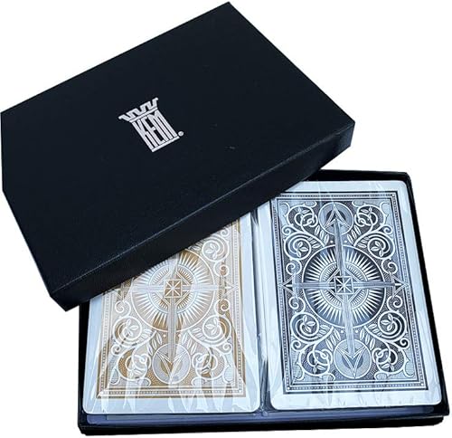 Miniatura 3 de KEM Arrow - Tarjetas de juego con índice jumbo tamaño de póquer 2 unidades color rojo y azul