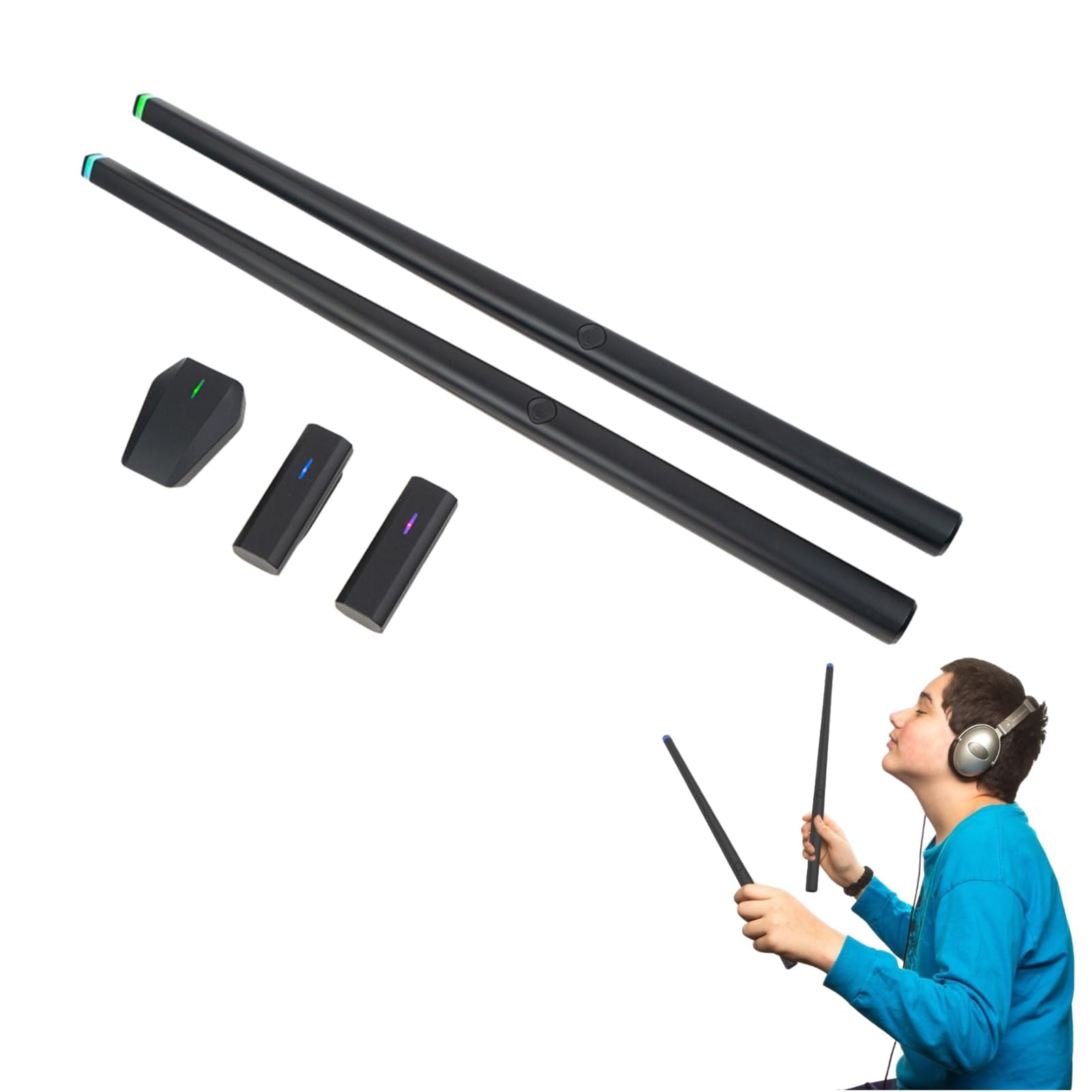 Bewinner Electronic Drums - 9 Types of Drums Portable Virtual Drums, Digital Pocket Drum Percussion Machine with Lessons Stand Midi for Professionals, Gift,