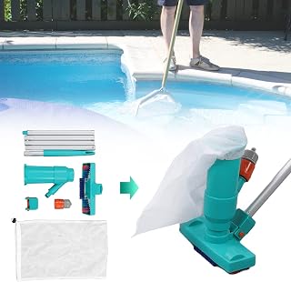 Limpador de piscina, cabeça de sucção de piscina para lagoas de piscina acima do solo, fontes com escovas, bolsa de folhas, cabeça de aspirador de pó de folha de piscina, jato de vácuo subaquático