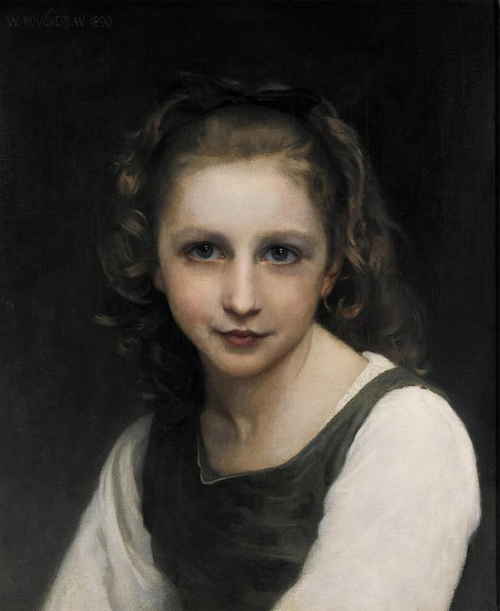 Artxlxxbn Girls No Frame Famous Painting Canvas Artwork Graffiti Print Portrait Of A Young William Adolphe Bouguereau Portrait Canvas Image For Home Decor 60X90cm
