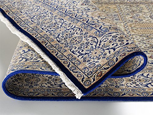 ROSHAN GHOM echter klassischer Orient Felderteppich handgeknüpft in blau-beige, Größe: 250x350 cm – Bild 5