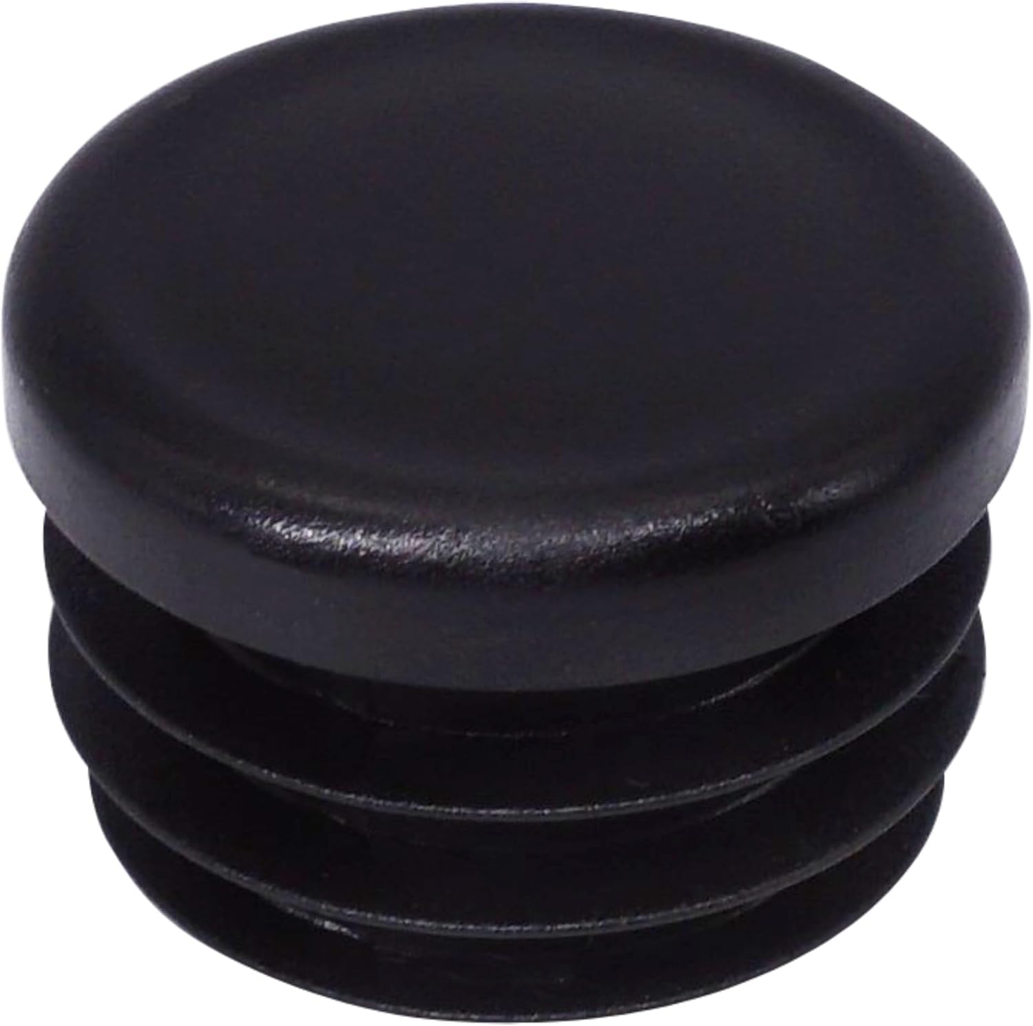 (Pack of 10) Round Tube Inserts 63/64" (25 mm), Fence Post Plugs, Black Plastic Tube End Caps, Pipe Plugs, Jet Black RAL 9005