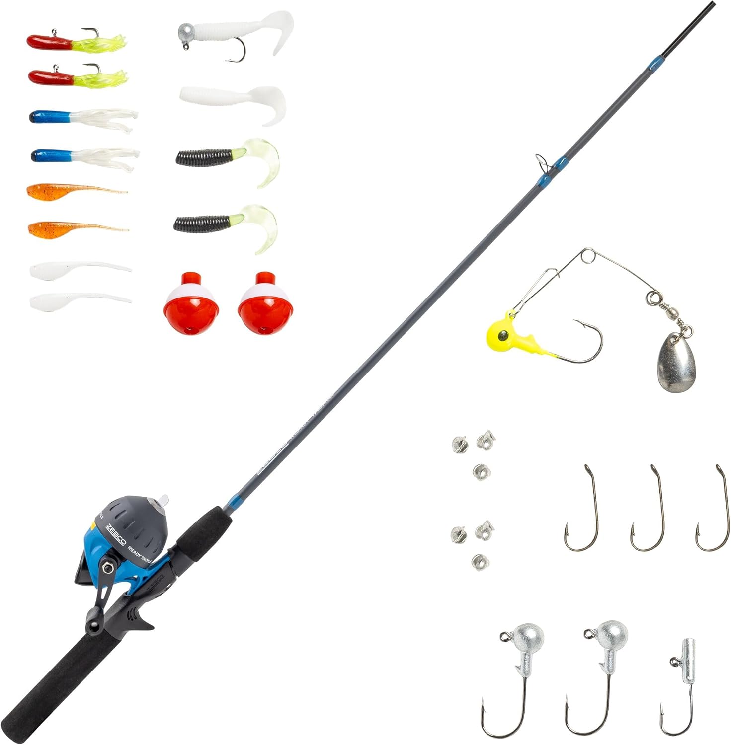 Zebco Zebco Ready Tackle Spincast and Spinning Combo, 2-Piece, Includes Tackle