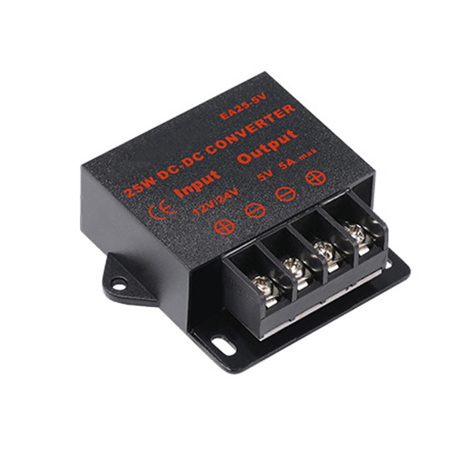 fexxkg Step Down Power Converter Module, 12V 24V to 5V Converter with Screw Terminals, 5A 25W Output for Vehicle El