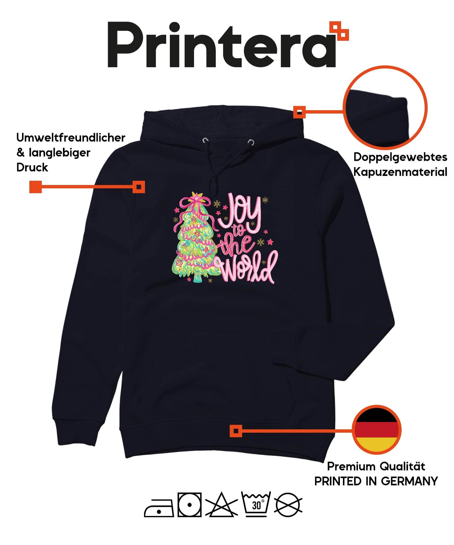 Joy to The World Choinka, prezent na Boże Narodzenie, różowy, brokatowy, uniseks bluza z kapturem
