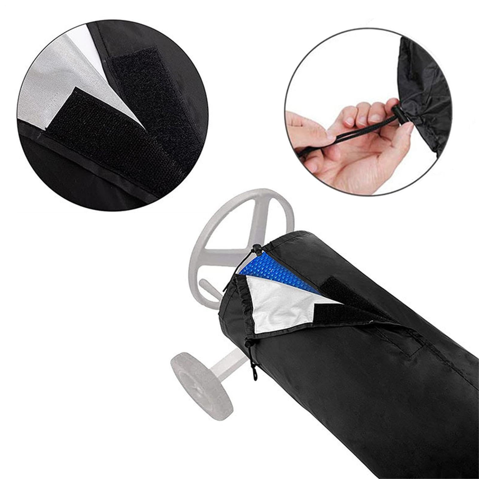 Couverture de bobine solaire pour piscine – Bobine de couverture pour piscine, protection solaire, protection pour enrouleur résistant pour hors sol, adaptée aux piscines de différentes