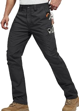 FREE SOLDIER Mens Cargo Pants Water Resistant Ripstop Tactical Pants for Men Work Pants Lightweight Outdoor Hiking Pants Men