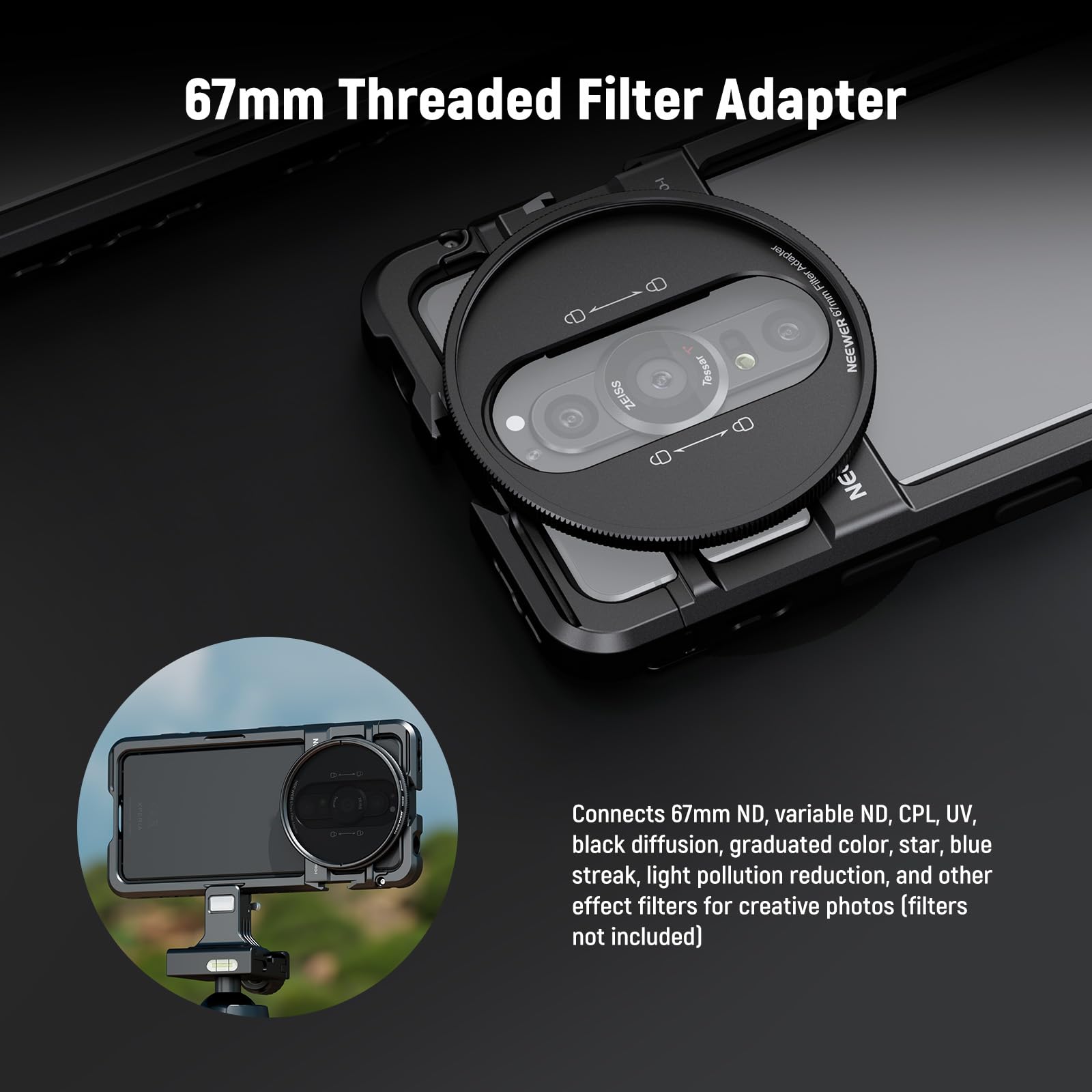 NEEWER Xperia PRO-I Cage, Quick Release Video Rig Case Phone