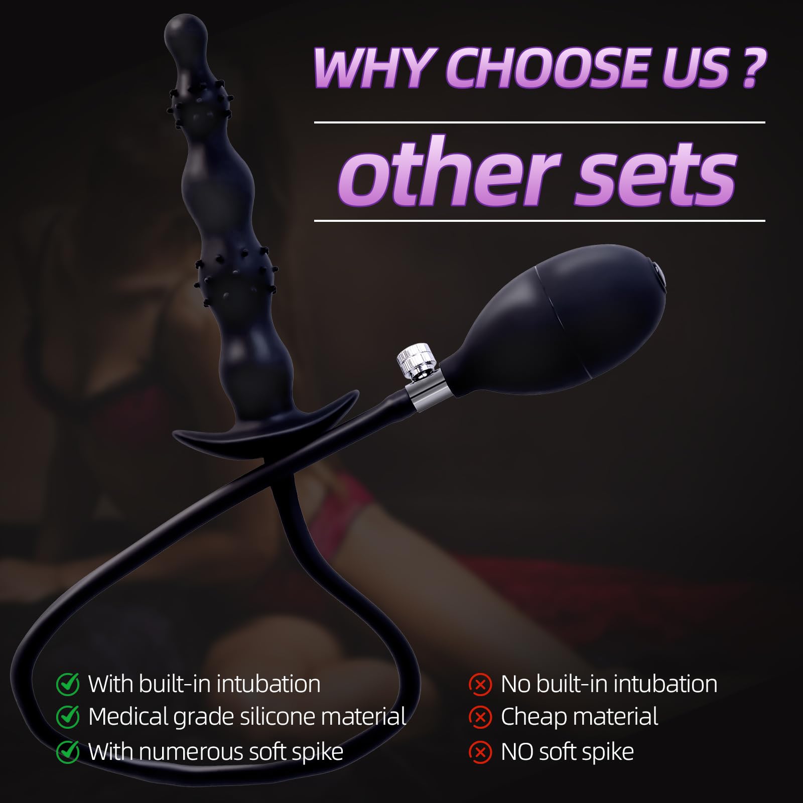 Amazon.com: New Silicone Inflatable Bead Anal Plug with Solid Center  Silicone Anal Balloon Pump with Quick Release Valve,Anal Sex Toys for  Beginners and Advanced Users,Adult Sex Toys : Health & Household