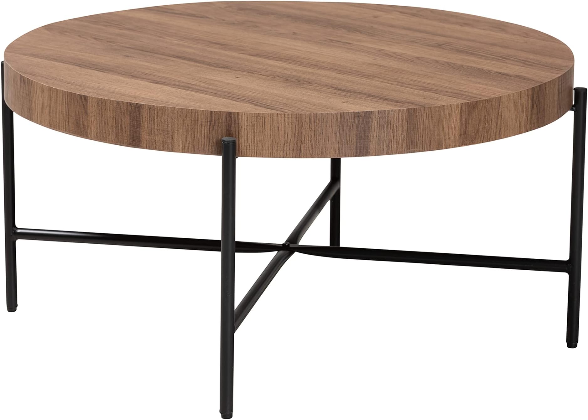Baxton Studio Umar Coffee Table, One Size, Walnut Brown/Black
